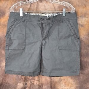 Eddie Bauer Shorts Ripstop Utility Charcoal Gray stretch 7.5" inseam mid rise 8